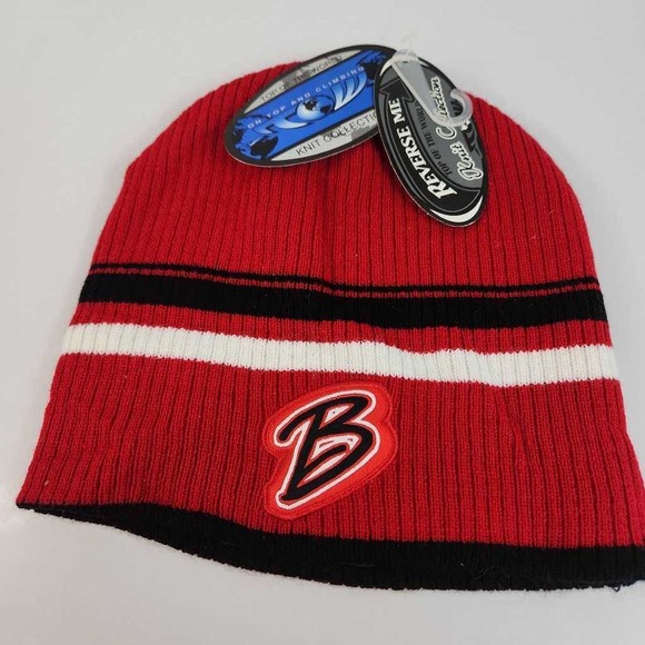 Top Of The World Unisex Knit Beanie Hat Red Embroidered B One Size New - Picture 1 of 5